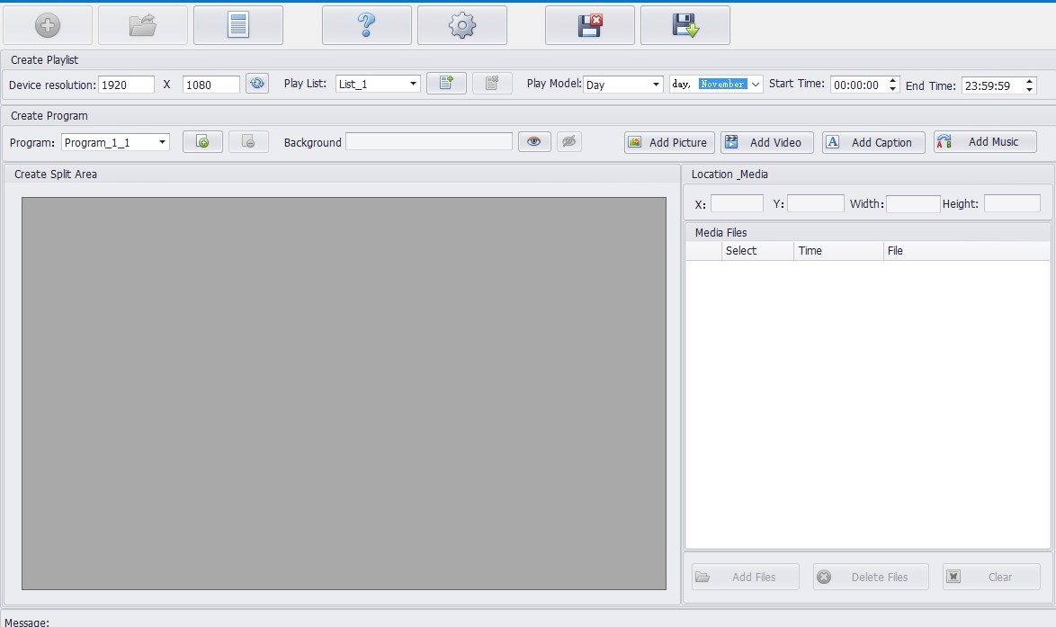 Playlist and Split screen editor